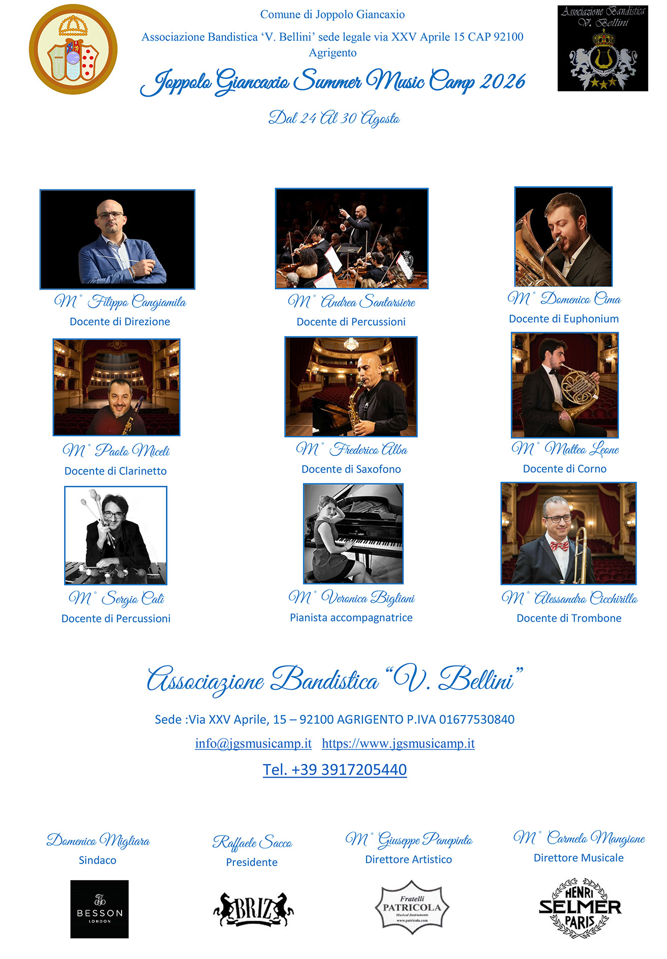 Joppolo Giancaxio Summer Music Camp 2026